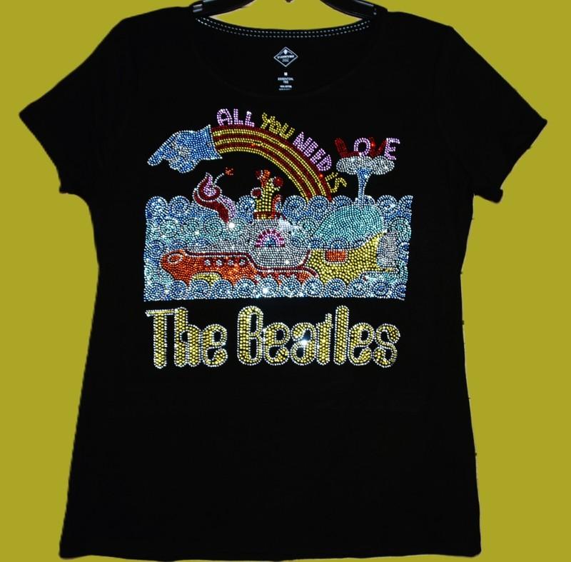 The Beatles Rhinestone Bling Shirt Or Tank XS S M L XL XXL 1X 2X 3X 4X 5X
