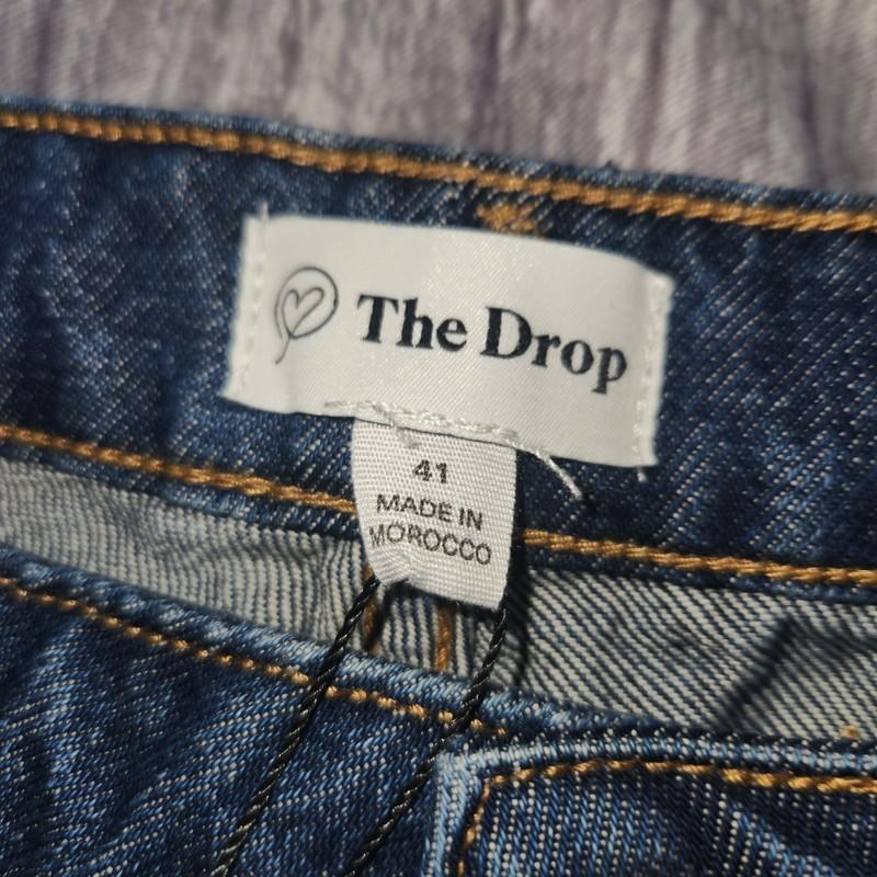 The Drop Women's Luca High Rise Distressed Ankle Crop Jeans Dark Indigo Size 41