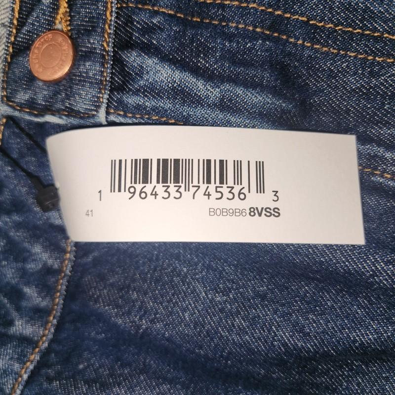 The Drop Women's Luca High Rise Distressed Ankle Crop Jeans Dark Indigo Size 41