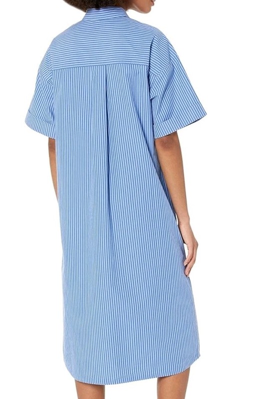 The Drop Women's Size XXL Marla Drop-Shoulder Short-Sleeve Midi Shirt Dress
