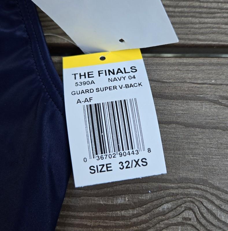 The Finals Women One Piece GUARD Swimsuit Super V Back Navy Size 32/XS