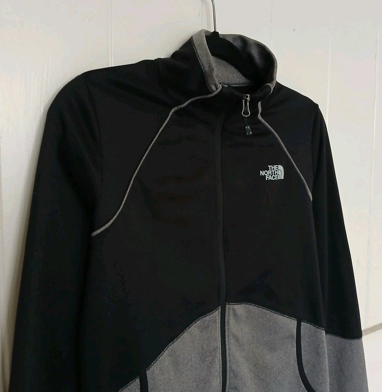 The North Face 100WT Cinder Full Zip Jacket Women's Medium Colorblock Black Gray
