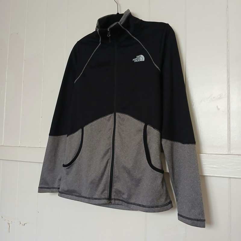 The North Face 100WT Cinder Full Zip Jacket Women's Medium Colorblock Black Gray