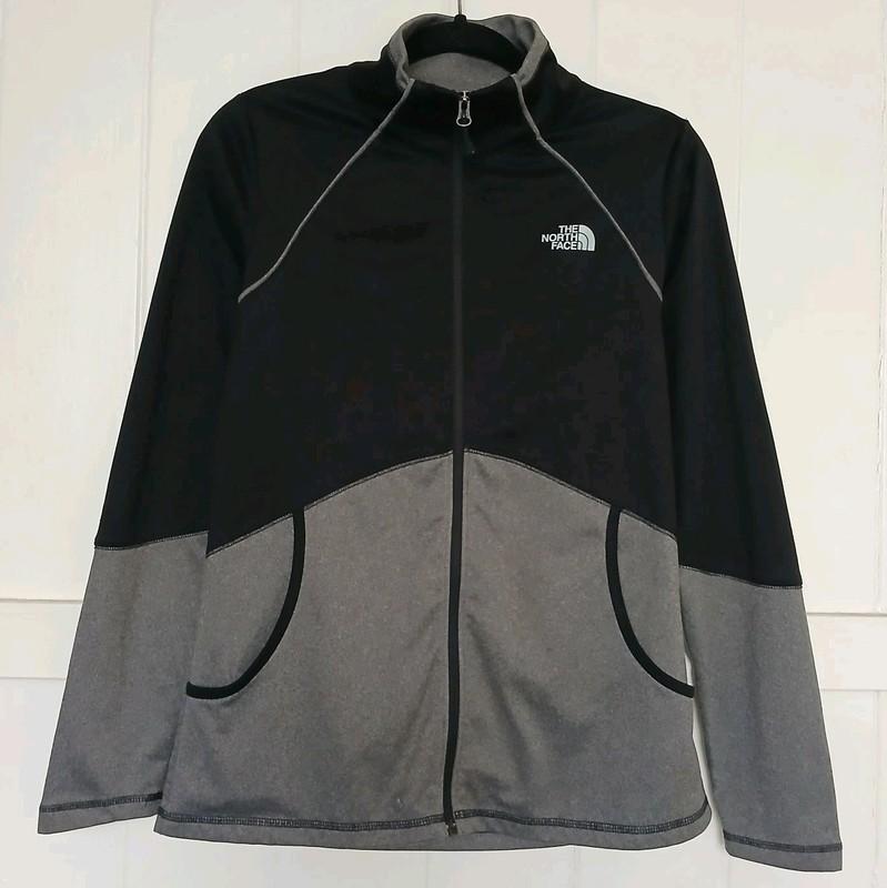 The North Face 100WT Cinder Full Zip Jacket Women's Medium Colorblock Black Gray