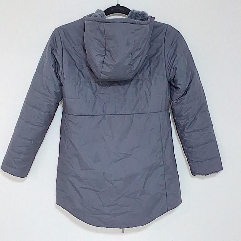 The North Face Girl's Reversible Mossbud Jacket Grey Size Medium 10-12