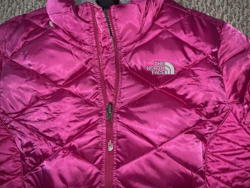 The North Face Puffer Jacket Women's Small Full Zip Coat Pink Read Desc