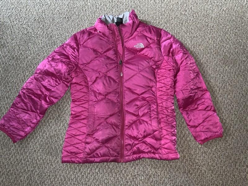 The North Face Puffer Jacket Women's Small Full Zip Coat Pink Read Desc