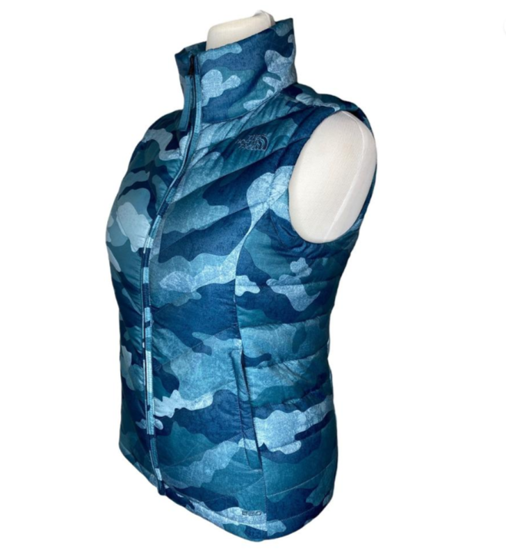The North Face Women's Alpz 2.0 Mallard Blue Camo 550 Down Puffer Vest Xs/S/L