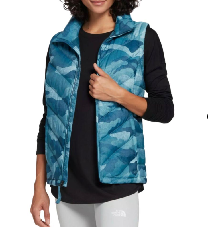 The North Face Women's Alpz 2.0 Mallard Blue Camo 550 Down Puffer Vest Xs/S/L
