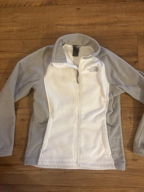 The North Face Women’s Zip Up Fleece Jacket White & Gray - Size Medium
