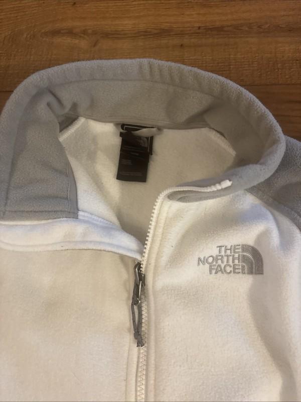 The North Face Women’s Zip Up Fleece Jacket White & Gray - Size Medium