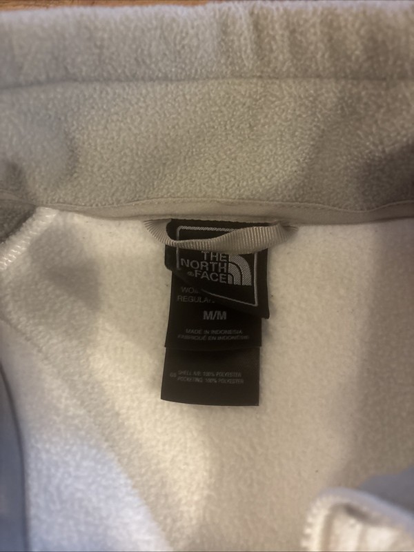 The North Face Women’s Zip Up Fleece Jacket White & Gray - Size Medium