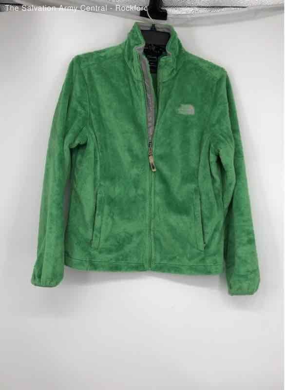 The North Face Womens Green Long Sleeve Pockets Full-Zip Fleece Jacket Size S