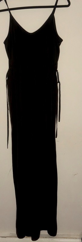 Theory Black Spaghetti String Light Jumpsuit Size M