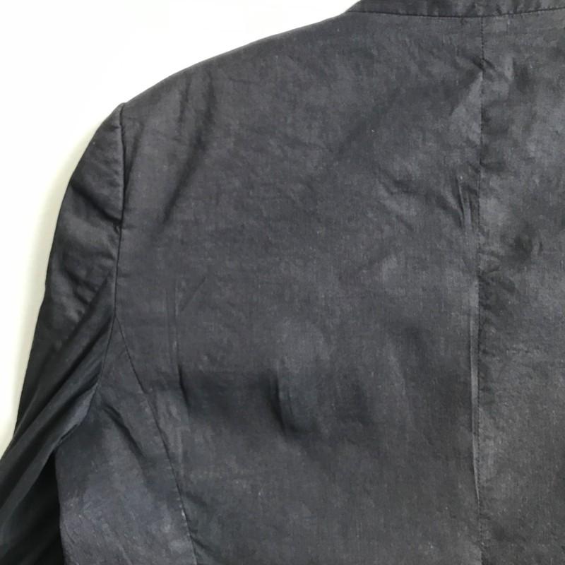 Theory Jacket Womens 10 Linen Blue Open Front Short Collarless Pockets Beach