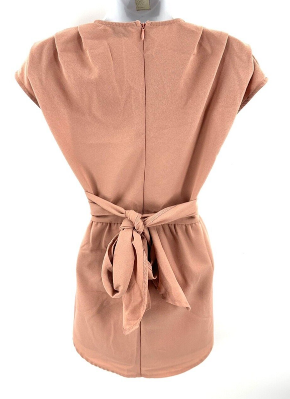 Tiger Mist Skort Romper Womens M Wrap Front Tie Waist Playsuit Pleated V Neck