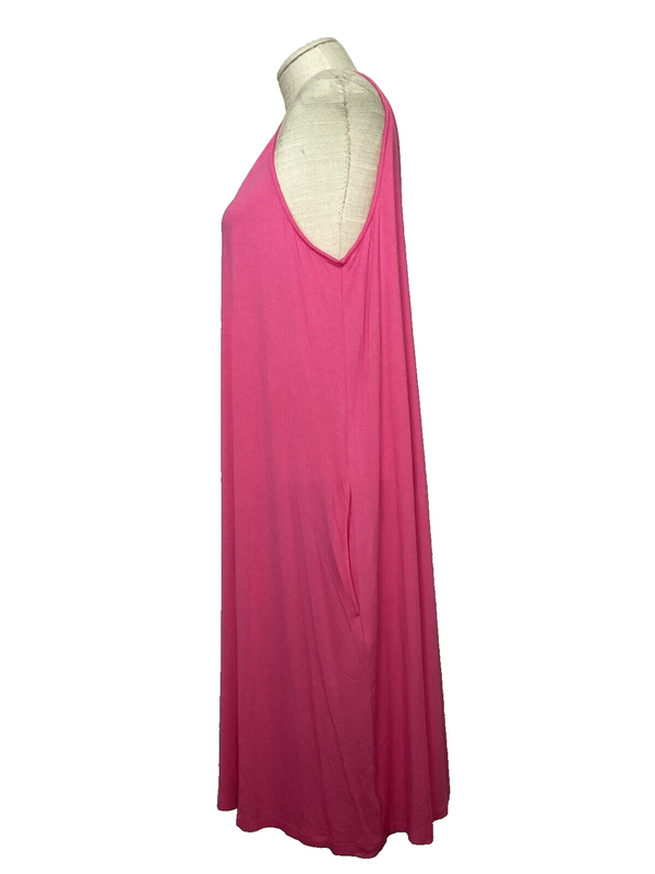 TIME AND TRU STRAWBERRY PATCH SLEEVELESS KNEE LENGTH STRETCH KNIT DRESS SZ XL*