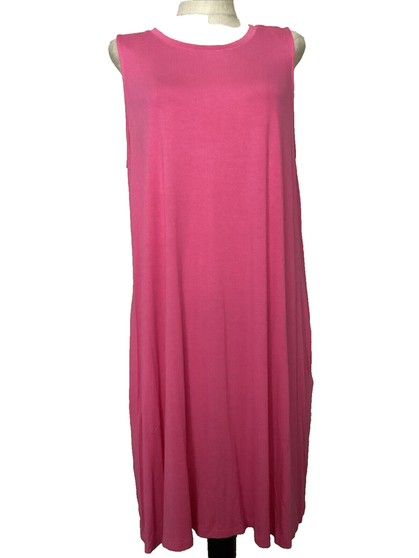 TIME AND TRU STRAWBERRY PATCH SLEEVELESS KNEE LENGTH STRETCH KNIT DRESS SZ XL*