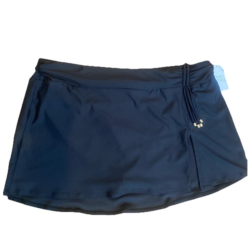 TIME AND TRU WOMEN’S PLUS SWIM SKIRT BOTTOM BLACK SIZE 1X (16-18) NEW FREE SHIP