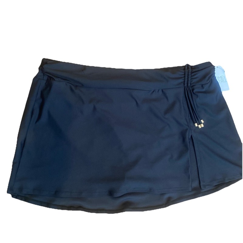 TIME AND TRU WOMEN’S PLUS SWIM SKIRT BOTTOM BLACK SIZE 1X (16-18) NEW FREE SHIP