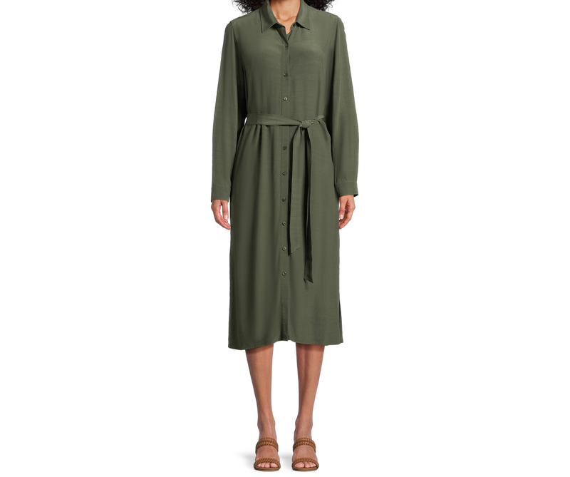 Time and Tru Womens Shirt Dress Long Sleeves Sea Turtle Size L