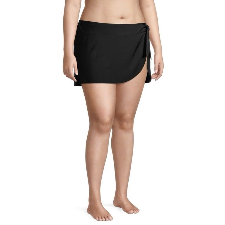 TIME & TRU Women’s Plus Size 3X (24W-26W) Side Sash Skirt Swim Bottom With Brief