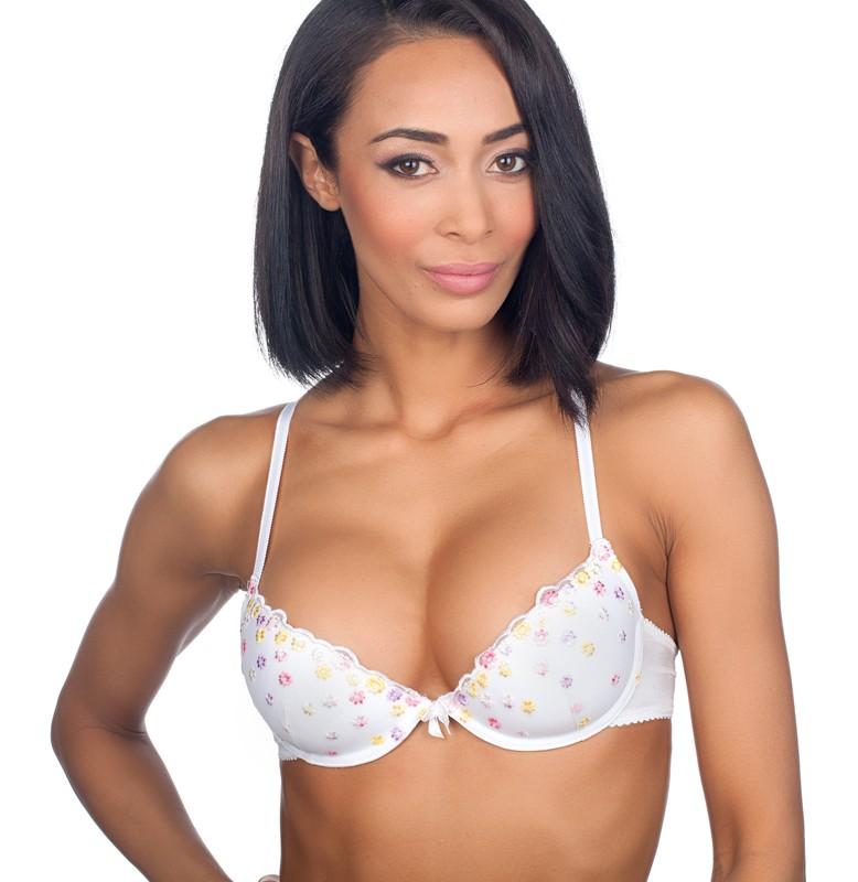 Timpa Duet Lace Daisies Molded Demi Underwire Bra Style WHITE SIZE 32A