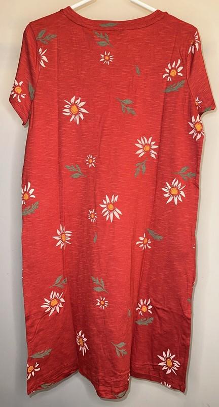 Toad & Co. Windmere II Short Sleeve Dress In Canoe Gerbera Red - Size Medium