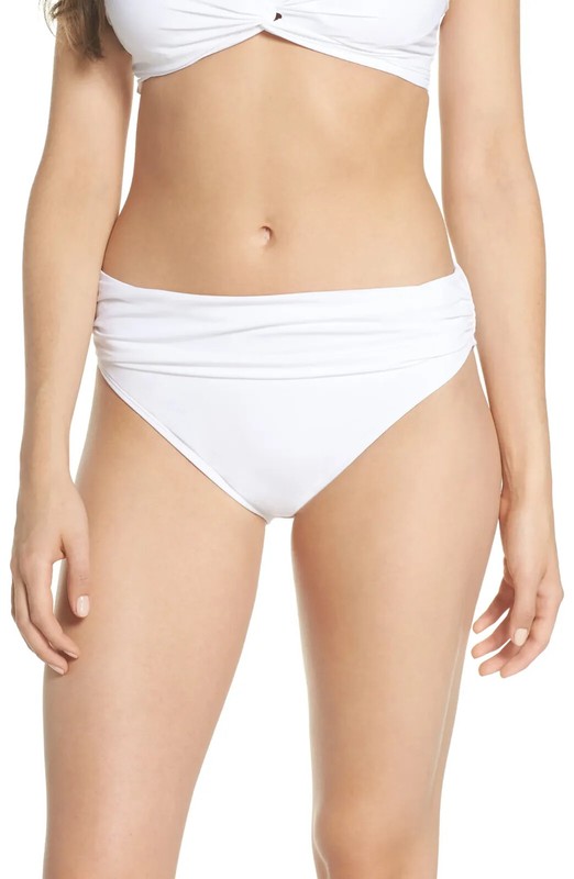 Tommy Bahama L133511 White Pearl High Waist Bikini Bottoms Women's Size S