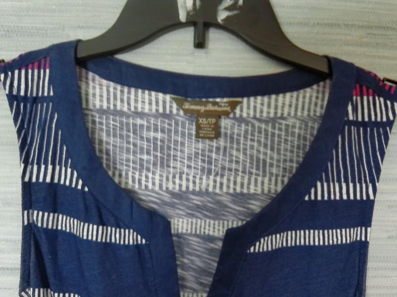 Tommy Bahama Women's Striped Sleeveless V-Neck Shift Dress XS 092428