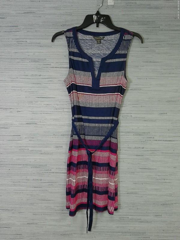 Tommy Bahama Women's Striped Sleeveless V-Neck Shift Dress XS 092428