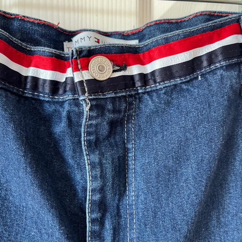 Tommy Hilfiger Woman Carpenter Jeans Dark Wash Blue Size 31 Striped Waist