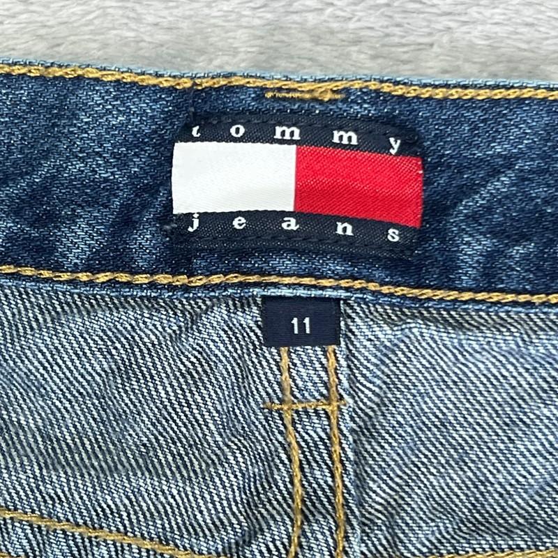 Tommy Jeans Women's Bootcut 11 Blue Denim Rhinestone Gem Flag Y2K Embellished