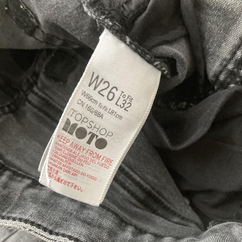 TOPSHOP Moto Women's Jeans Size 26 Jamie Skinny Jeans Gray Distressed Knees
