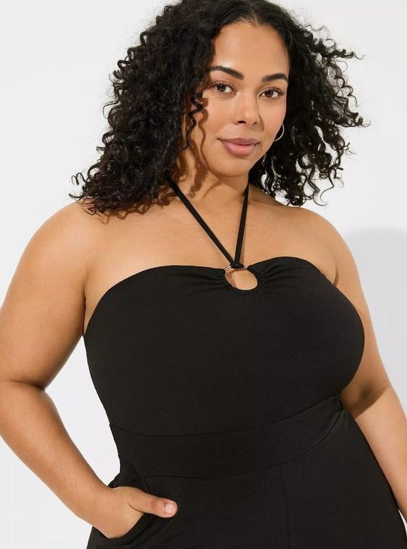 Torrid Jumpsuit Black O Ring Halter NWT New 2X
