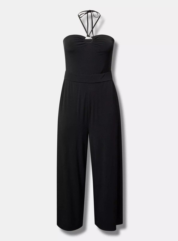 Torrid Jumpsuit Black O Ring Halter NWT New 2X