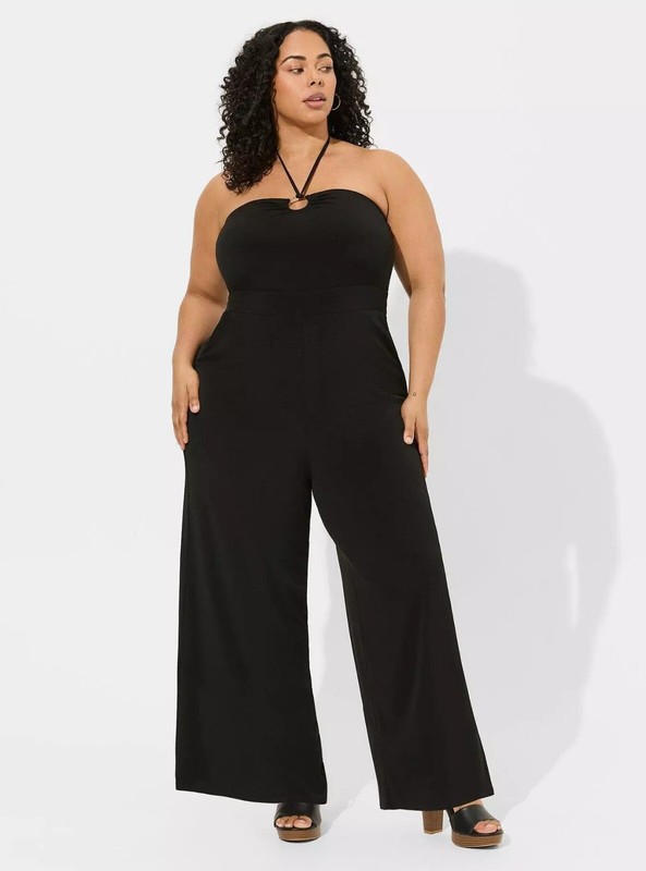 Torrid Jumpsuit Black O Ring Halter NWT New 2X