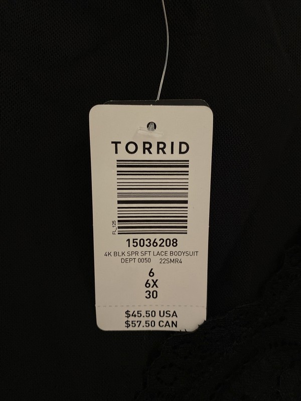 TORRID LACE BLOUSE TOP BODYSUIT TOP SHIRT LACE 6 6X 6XL 30 NEW NWT