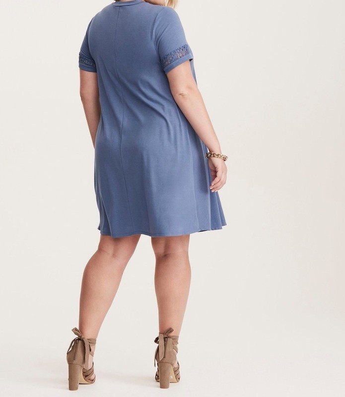 Torrid Light Blue Lace Inset Trapeze Dress 2X #58867