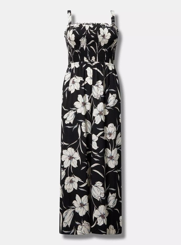 Torrid Maxi Jumpsuit Black Floral NWT New 0X