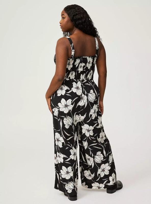 Torrid Maxi Jumpsuit Black Floral NWT New 0X