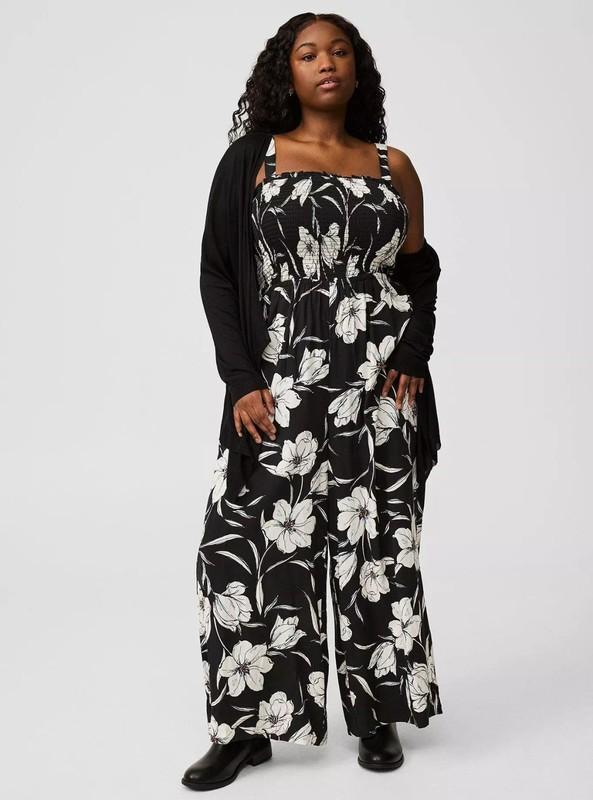 Torrid Maxi Jumpsuit Black Floral NWT New 0X