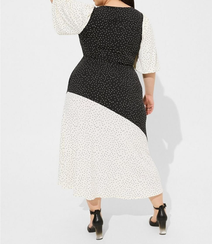 Torrid Maxi Studio Knit Mix Print Dress Black Ivory Plus Size 2 2X 18 20 E65031