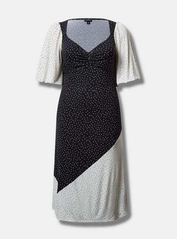 Torrid Maxi Studio Knit Mix Print Dress Black Ivory Plus Size 2 2X 18 20 E65031