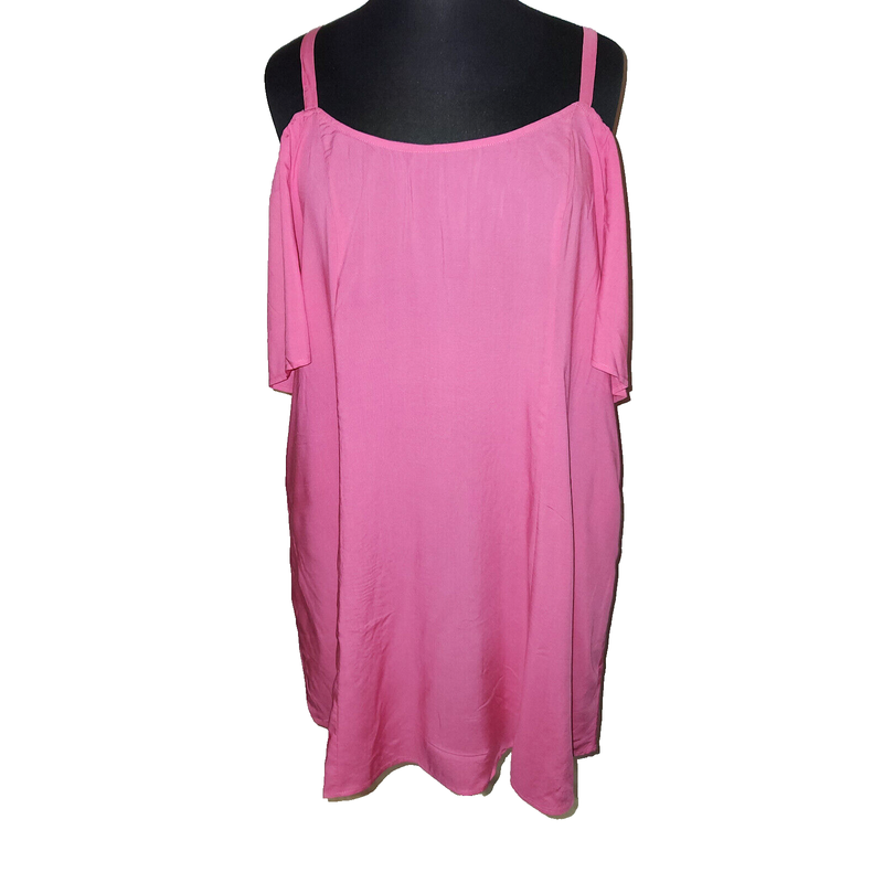 Torrid Pink Challis Trapeze Dress -Pockets- Plus Size 2X