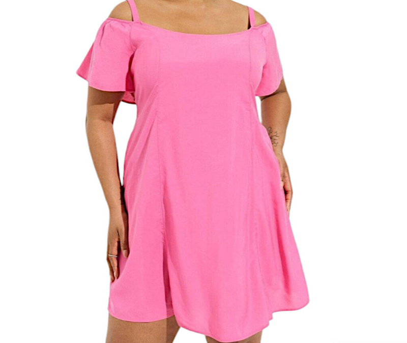 Torrid Pink Challis Trapeze Dress -Pockets- Plus Size 2X