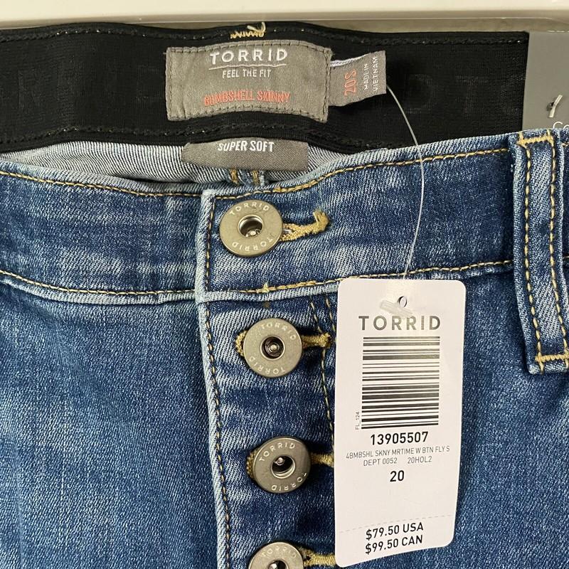 Torrid Super Soft Bombshell Skinny Hi Rise Jeans Size 20 S