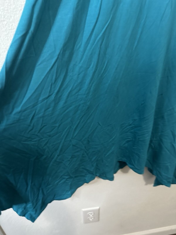 Torrid Super Soft Teal Jersey Hanky Hem Trapeze Midi Dress Size Med/Lrg (00)