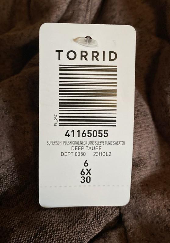 TORRID SWEATER LONG SLEEVE TUNIC SUPER SOFT PLUSH SWEATSHIRT 6 6X 6XL 30 NEW