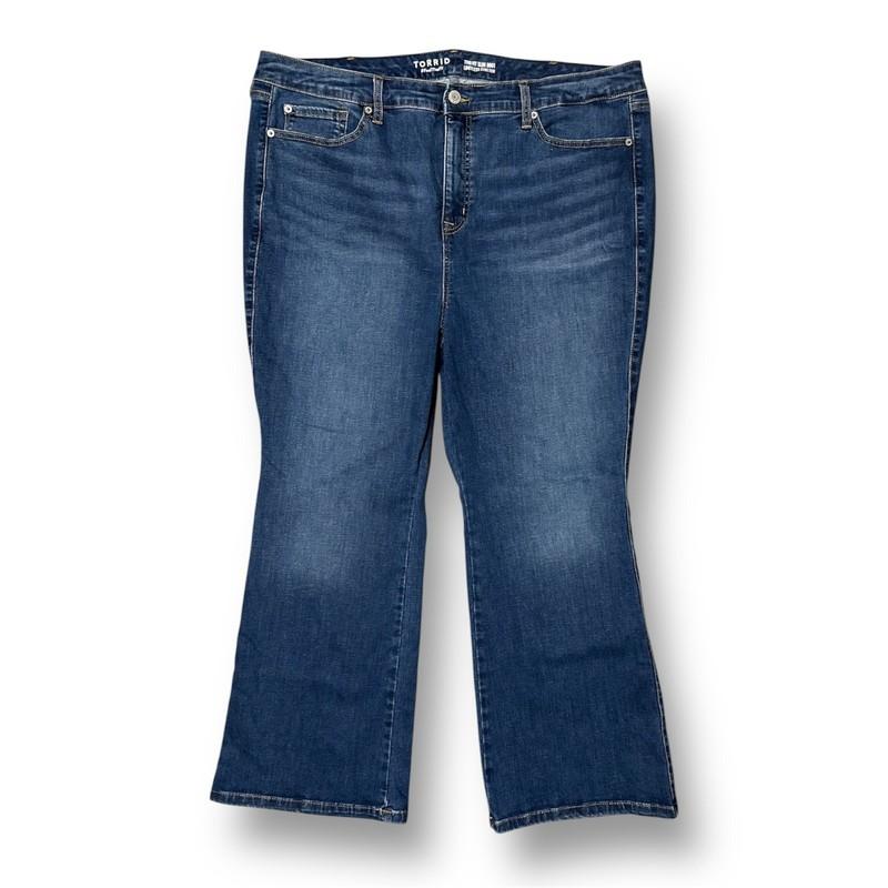 Torrid Trio Fit Slim Bootcut Blue Jeans Stretch High Rise Dark Wash Sz 22S-26S